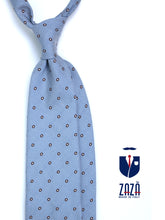 BRIGITTE 3-fold blue jacquard silk tie
